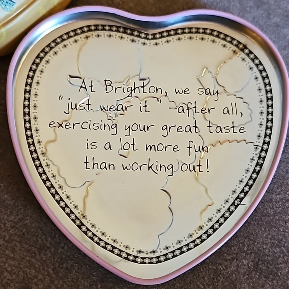 3/$30 BRIGHTON Floral Heart Jewelry Tin Box